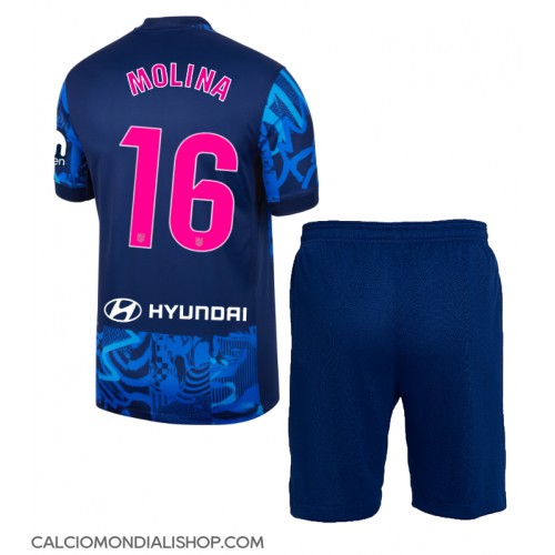 Maglie da calcio Atletico Madrid Nahuel Molina #16 Terza Maglia Bambino 2024-25 Manica Corta (+ Pantaloni corti)